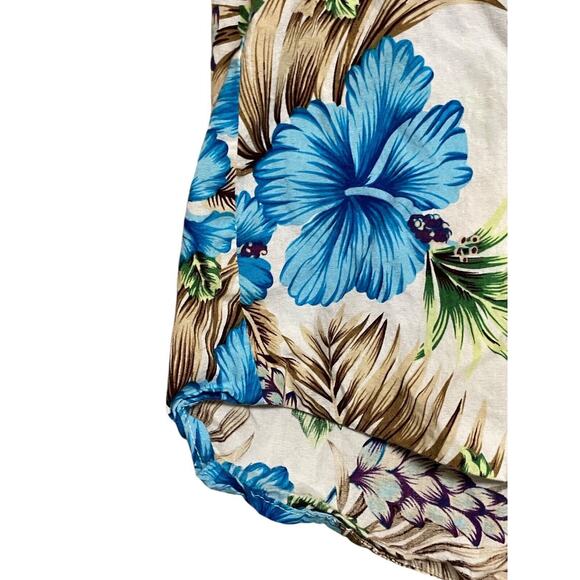 SSLR Hawaiian Shirt Blue Floral Tropical Jungle Hawaii Beach Casual Mens S - Picture 4 of 5